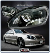 Clear glas facelift frontlights Black 2pcs