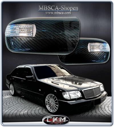S-Class - W140 92-98 - Mirrorcovers in carbon with turn signals 95-98