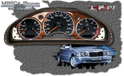 C-Class - W202 94-00 - Complete instrumenthousing with wood.