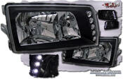 Clear frontlights 2pcs black with integrated LEDs.