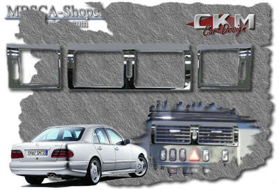 E-Class - W210 96-01 - Chrome frames fan vents 3 pcs set.
