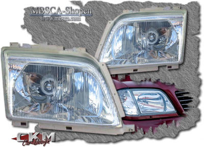 SL Roadster - R129 89-01 - Clearglas frontglas for headlight 89-00 2 pcs