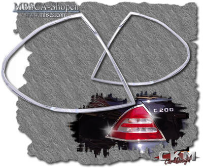 C-Class - W203 01-06 - Chromerings for taillights. 2 pcs set