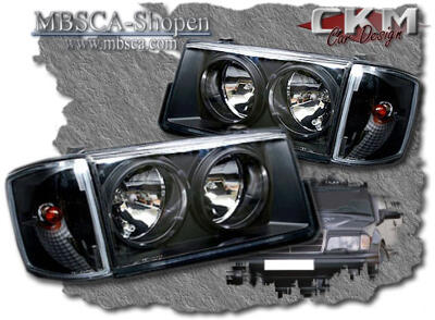 C-Class - W201 83-93 - Clear frontlights V2 Black  2pcs.
