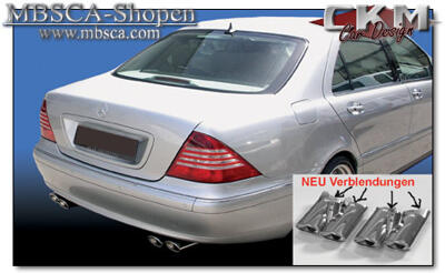 S-Class - W220 99-05 - Chromed endpipes doubble 2 pcs Deluxe