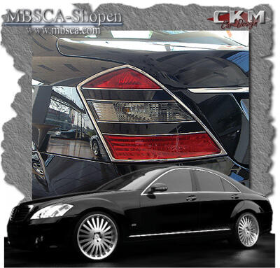 S-Class - W221 06- - Chromerings taillights 2 pcs