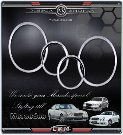 CLK - W208 97-01 - Chromerings for headlights. 4 pcs set