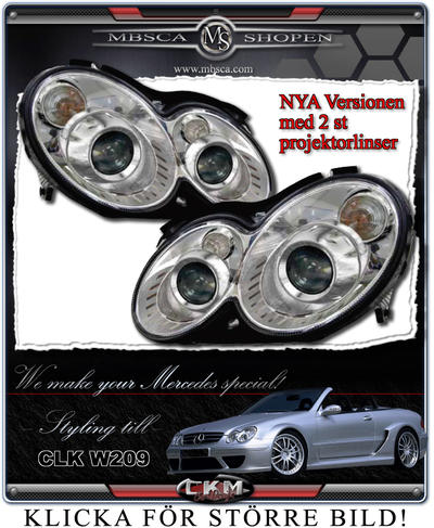 CLK - W209 02- - Clear headlights 2 projektors 2pcs set