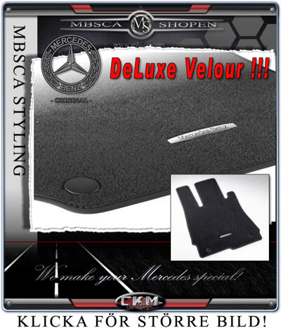 S-Class - W221 06- - Floor mat set MB original black velour with M-logo 2/4 pcs