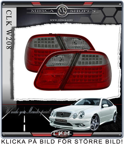 CLK - W208 97-01 - Clearglas taillights Red/smoke 2 pcs Dubbel LED