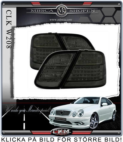 CLK - W208 97-01 - Clearglas taillights Smoke 2 pcs Dubbel LED