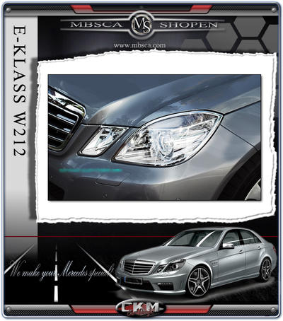E-Class - W212 09- - Chromerings for headlights. 4 pcs set