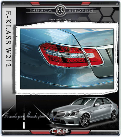 E-Class - W212 09- - Chromerings for taillights. 4 pcs set