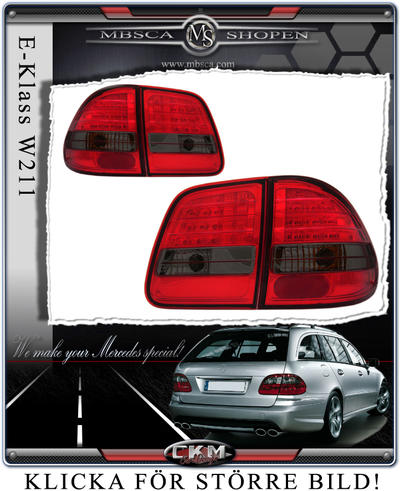 E-Class - W211 02-08 - Clear taillights WAGON Red/Smoke 2pcs set