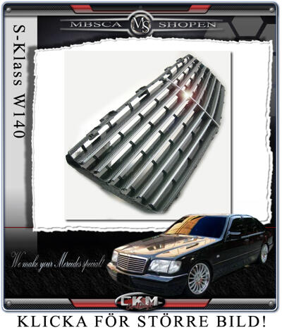 S-Class - W140 92-98 - Avantgrill without chrome frame KOLFIBER look