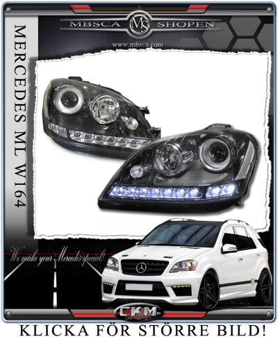 ML-Class - W164 05- - Clear frontlights DEVIL Eyes 2 pcs set 05-08 BLACK