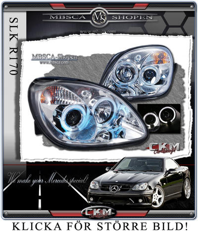 SLK - R170 97-03 - Clera glas frontlights with Angel Eyes. 2pcs