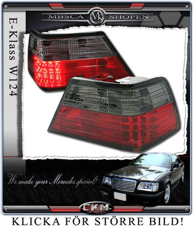 E-Class - W124 86-95 - Clearglas Taillights with LEDs Red/smoke V2 2pcs