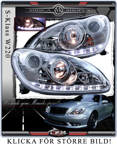 S-Class - W220 99-05 - Clear glas facelift frontlights DEVIL EYES 2pcs