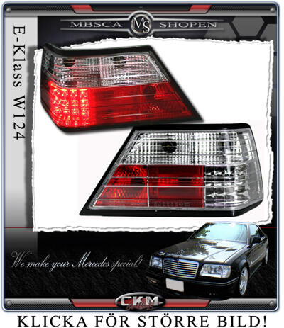 E-Class - W124 86-95 - Clearglas Taillights with LEDs Clear V2 2pcs