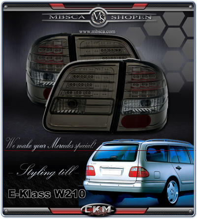 E-Class - W210 96-01 - Clearglas taillights with LEDs 2 pcs for Wagon Smoke BZ147-BERE42
