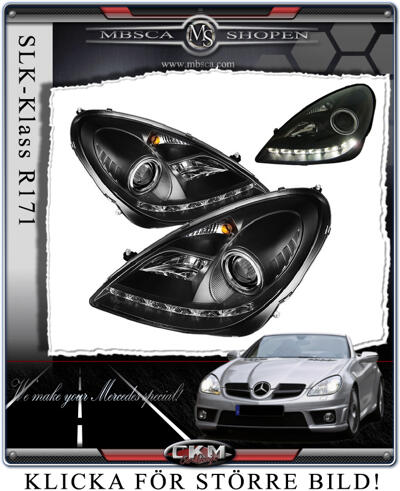 SLK - R171 04- - Clear frontlights DEVIL Eyes 2 pcs BLACK V2 set
