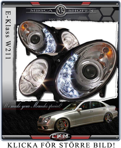 E-Class - W211 02-08 - Clear headlights DEVIL Eyes FOR XENON 2pcs set