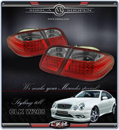 Clearglas taillights with LEDs 2 pcs Red/Clear