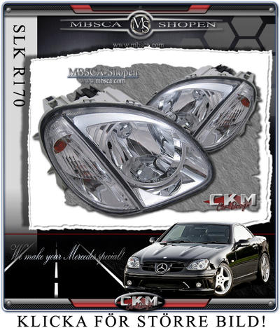 SLK - R170 97-03 - Clear glas headlights inc turn signals 2pcs set.