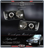 Clear frontlights 2pcs with integrated blinkers. Black!