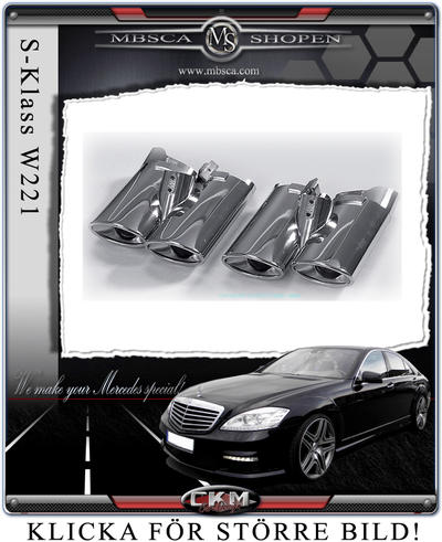 S-Class - W221 06- - Endpipes in chrome Delusxe 4pcs