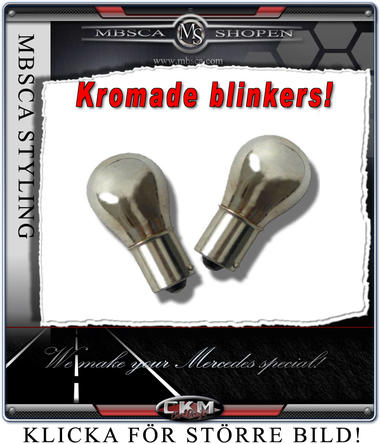 Crystal glas blinkers in chrome 2 pcs