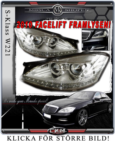 S-Class - W221 06- - Facelift Clearglas frontlights MB Original 1pcs