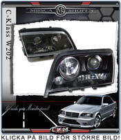 Clear frontlights projector Black 2pcs