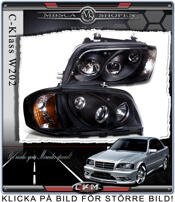 Clear frontlights 2pcs black with integrated blinkers.