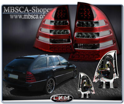 C-Class - W203 01-06 - Clearglas Taillights Wagon LED 2pcs Red/smoke