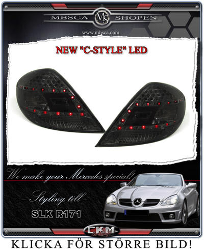 SLK - R171 04- - Clear taillights LED 2 pcs "C-style" Smoke set