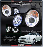 Clear glass projecktor Angel Eyes frontlights 2pcs