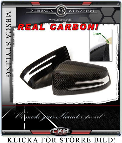 S-Class - W221 06- - Mirror covers in real Carbon 2 pcs set Facelift