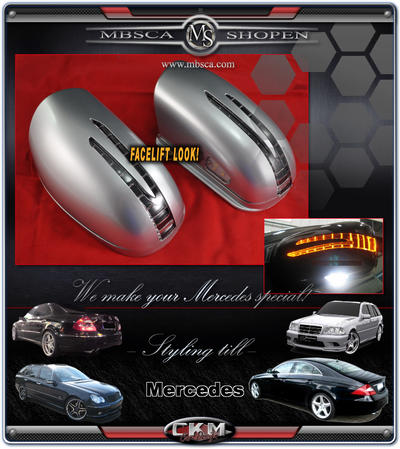 E-Class - W210 96-01 - Mirrorcovers with turn signals "FACELIFT LOOK".