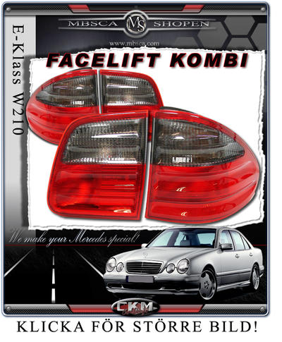 E-Class - W210 96-01 - Taillights Facelift Red/Smoke Wagon 2 pcs