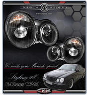 Clear projector frontlights black 2pcs