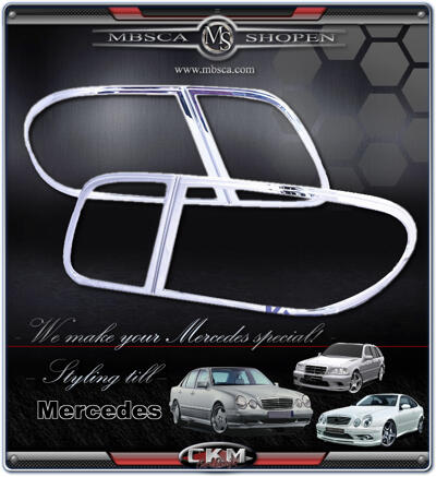 E-Class - W210 96-01 - Chromerings for taillights. 4 pcs set