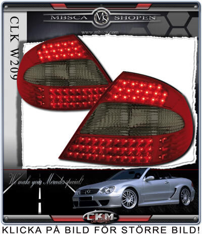CLK - W209 02- - Clear taillights LED 2 pcs set Red/ Smoke