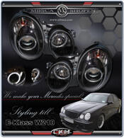 Clear projektor frontlights Angel Eyes clear 2pcs 96-99 Black