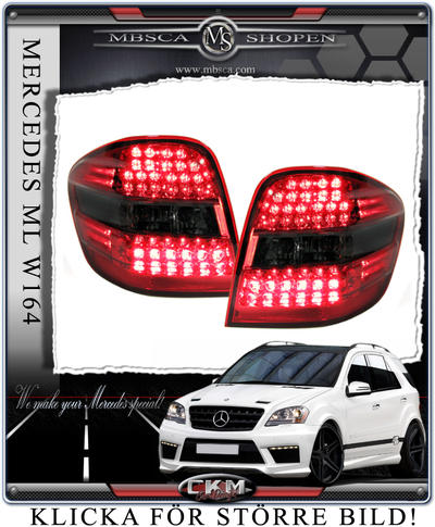 ML-Class - W164 05- - Clearglas taillights Red/Smoke with LEDs 2 pcs