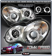 Clear frontlights projector 2pcs Angel Eyes Chrome