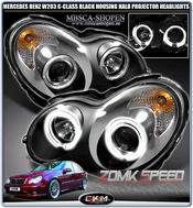 Clear frontlights projector 2pcs Angel Eyes Black