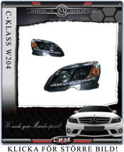 Clearglas headlights "Devil eyes" DRL LED in BLACK