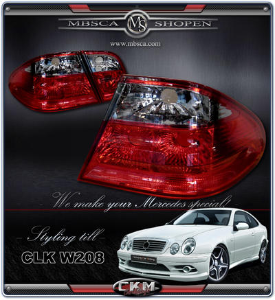 CLK - W208 97-01 - Clearglas taillights Red/Smoke 2 pcs